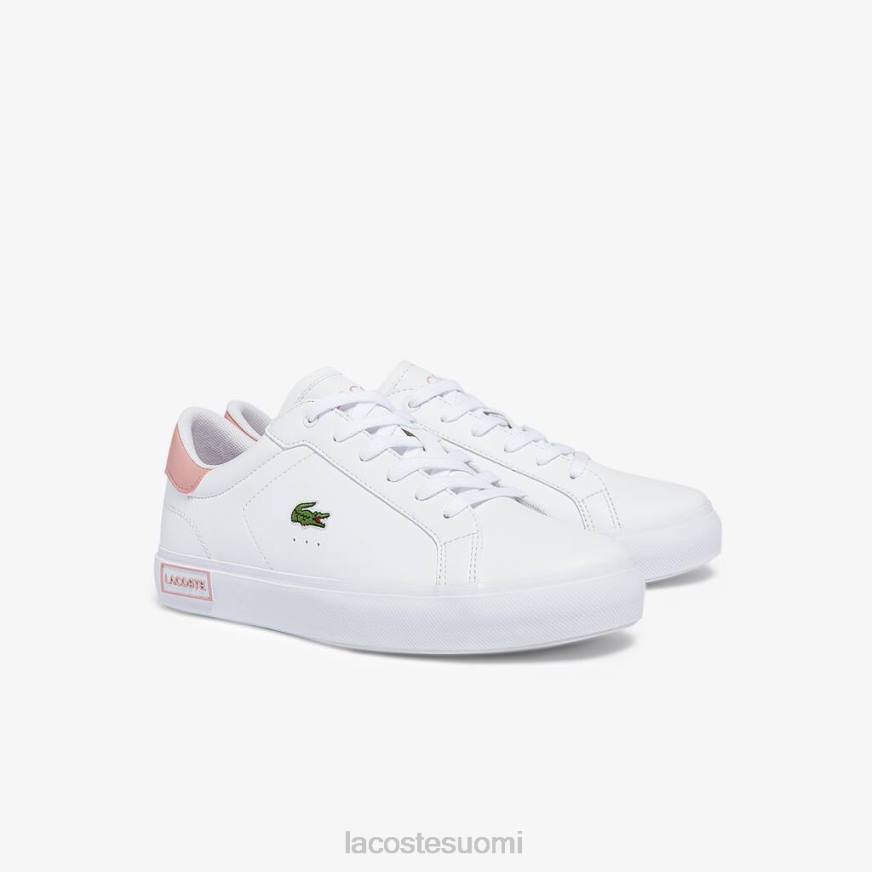 kenkiä Lacoste powercourt synteettiset lenkkarit valkoinen & vaaleanpunainen lapset VR263308