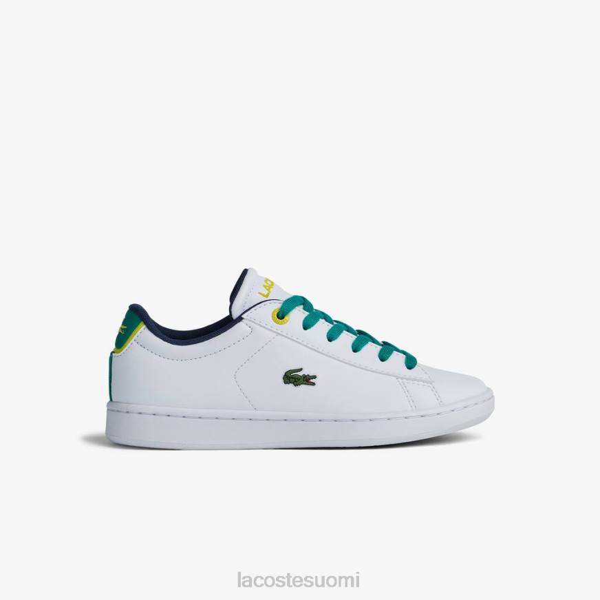 kenkiä Lacoste synteettiset carnaby-lenkkarit valkoinen/vihreä lapset VR263331