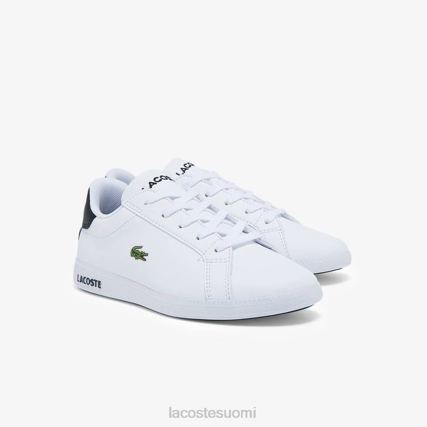 kenkiä Lacoste valmistuneiden lenkkarit valkoinen musta lapset VR263302