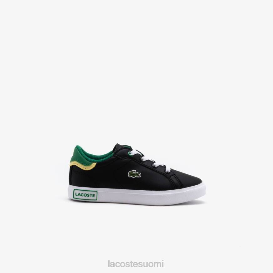 kenkiä Lacoste powercourt synteettiset lenkkarit musta & vihreä lapset VR262978