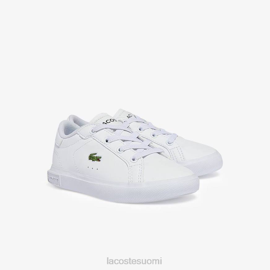 kenkiä Lacoste powercourt synteettiset lenkkarit valkoinen lapset VR262935