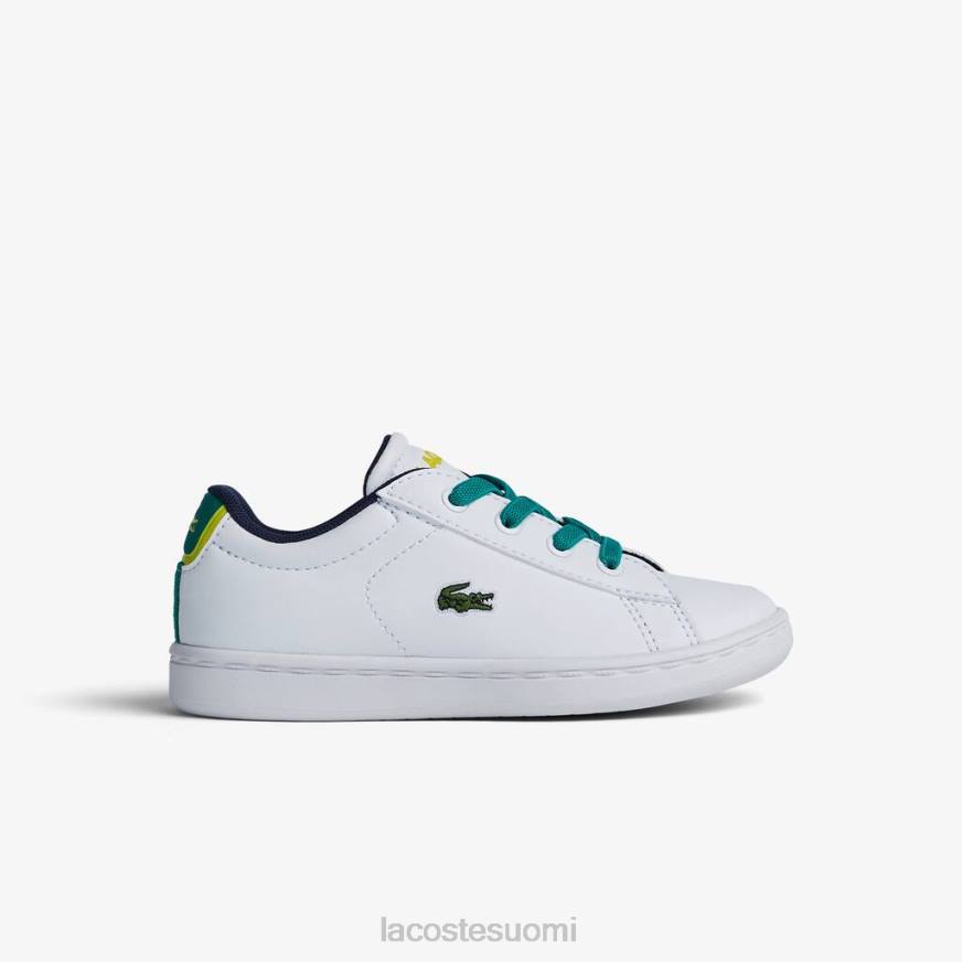 kenkiä Lacoste synteettiset carnaby-lenkkarit valkoinen/vihreä lapset VR262985