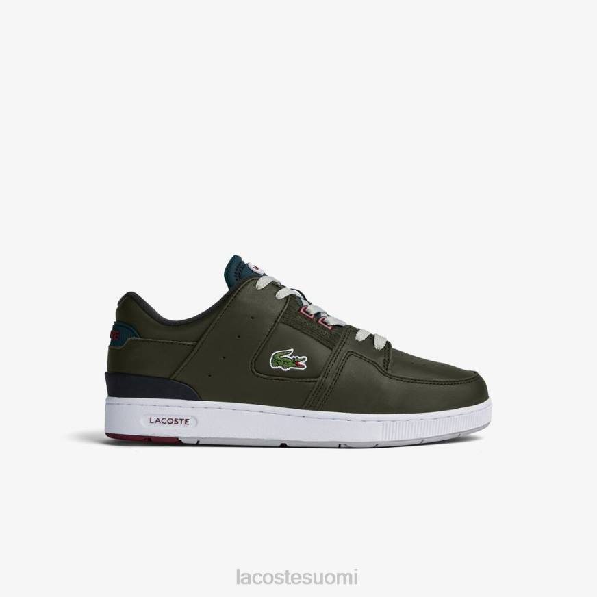 kenkiä Lacoste Court Cage nahkaiset kontrastilenkkarit khaki & valkoinen miehet VR261705