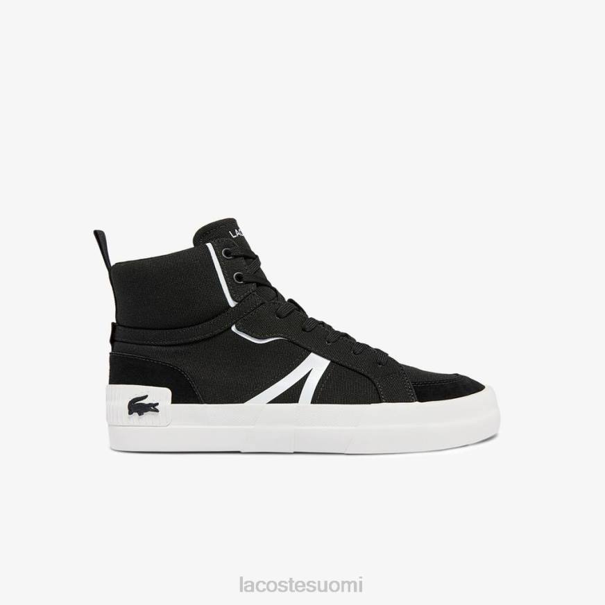 kenkiä Lacoste l004 mid canvas -lenkkarit musta valkoinen miehet VR261804