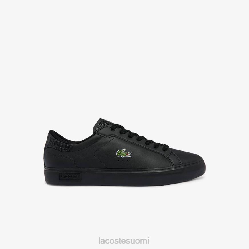 kenkiä Lacoste powercourt kiillotetut nahkalenkkarit musta miehet VR261846