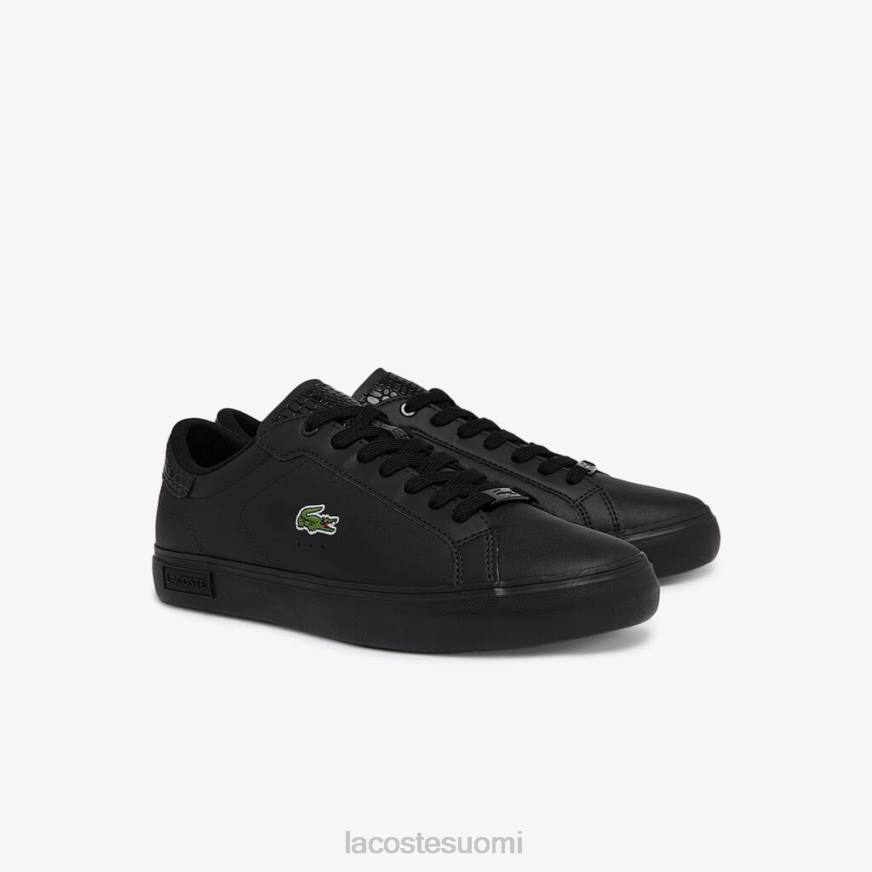 kenkiä Lacoste powercourt kiillotetut nahkalenkkarit musta miehet VR261846