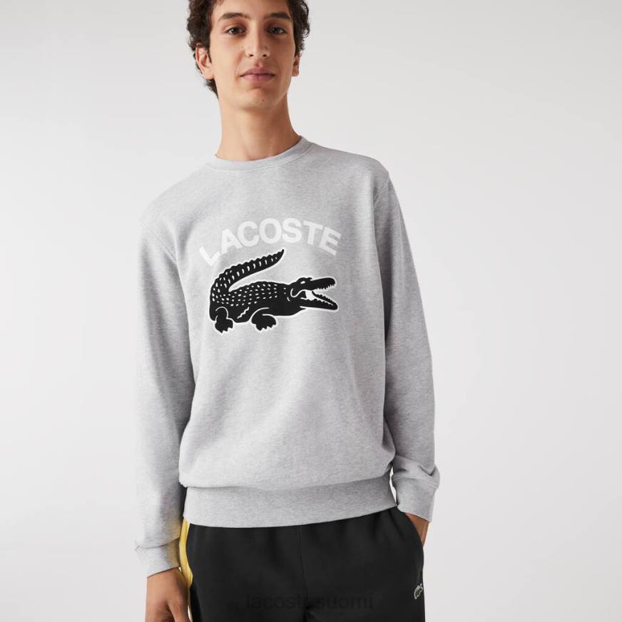 vaatetus Lacoste crocotile print crew kauluspaita harmaa kiina miehet VR261030