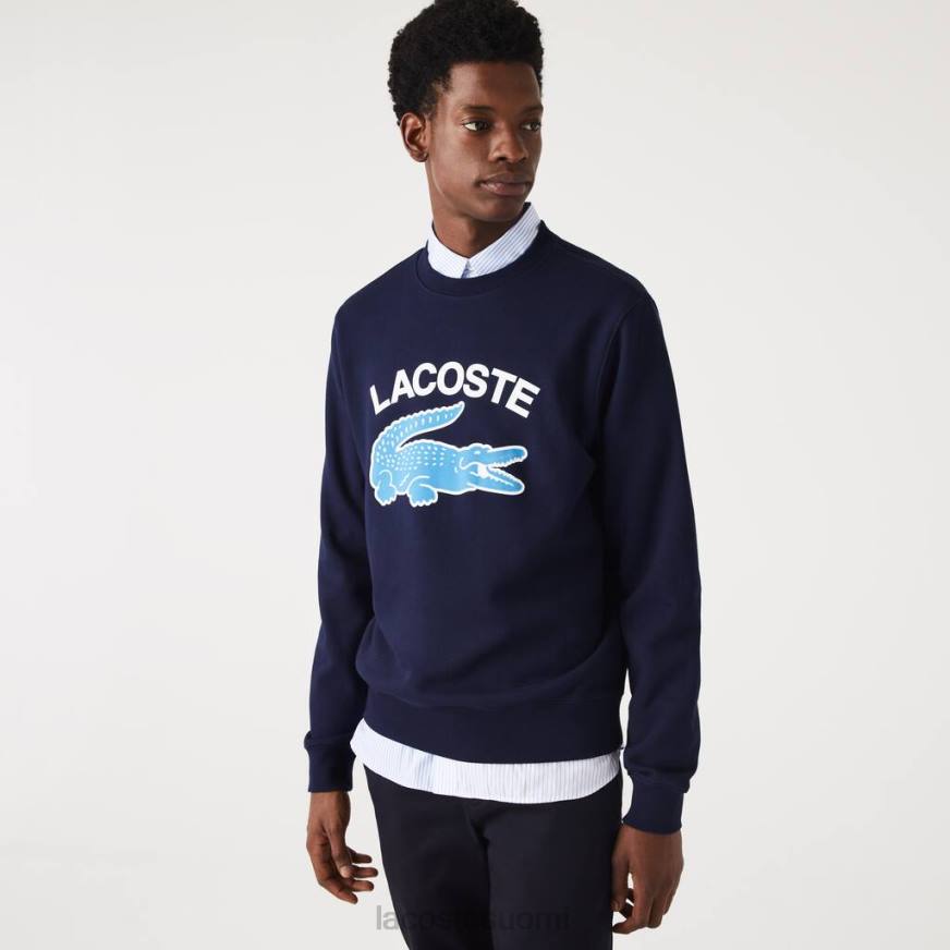 vaatetus Lacoste crocotile print crew kauluspaita laivastonsininen miehet VR261029