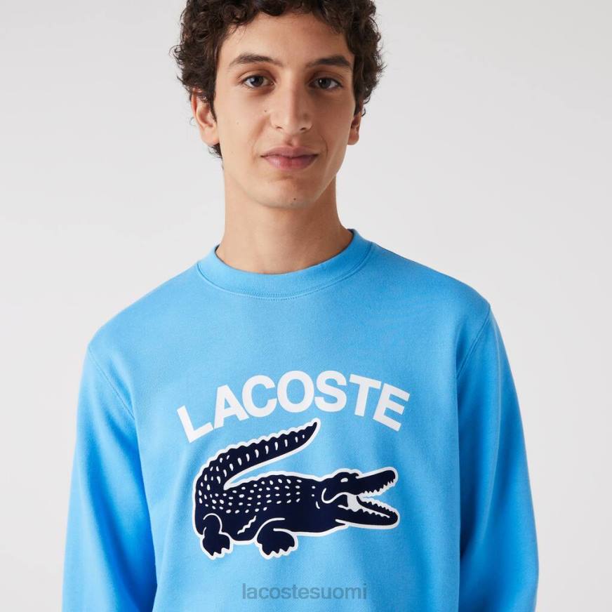 vaatetus Lacoste crocotile print crew kauluspaita sininen miehet VR261031