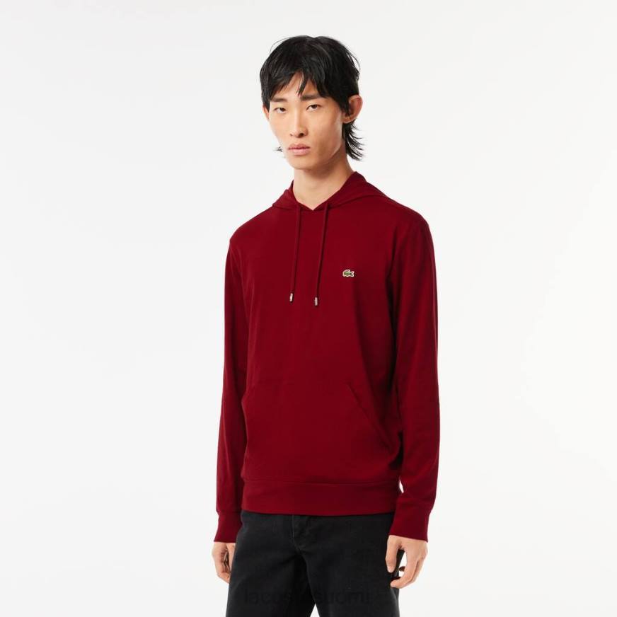 vaatetus Lacoste hupullinen puuvillajerseypaita bordeaux miehet VR26622