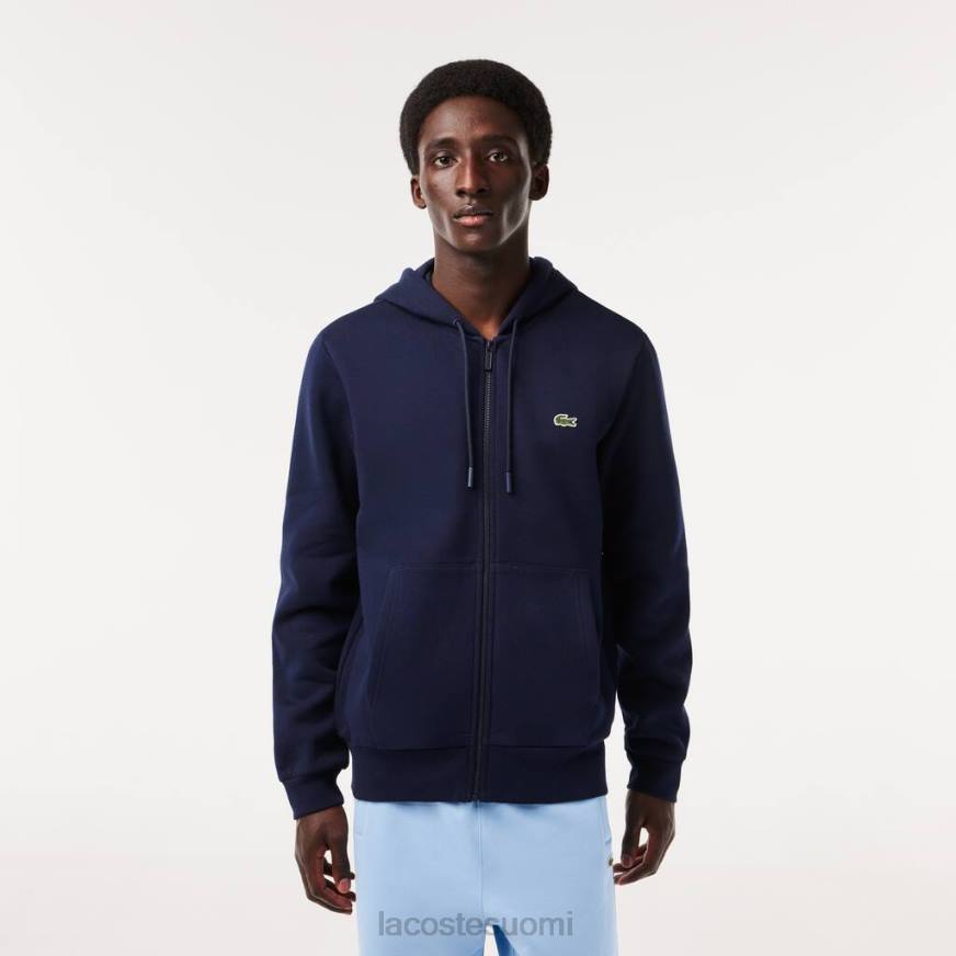 vaatetus Lacoste kenguru tasku fleece vetoketjullinen collegepaita laivastonsininen miehet VR26297