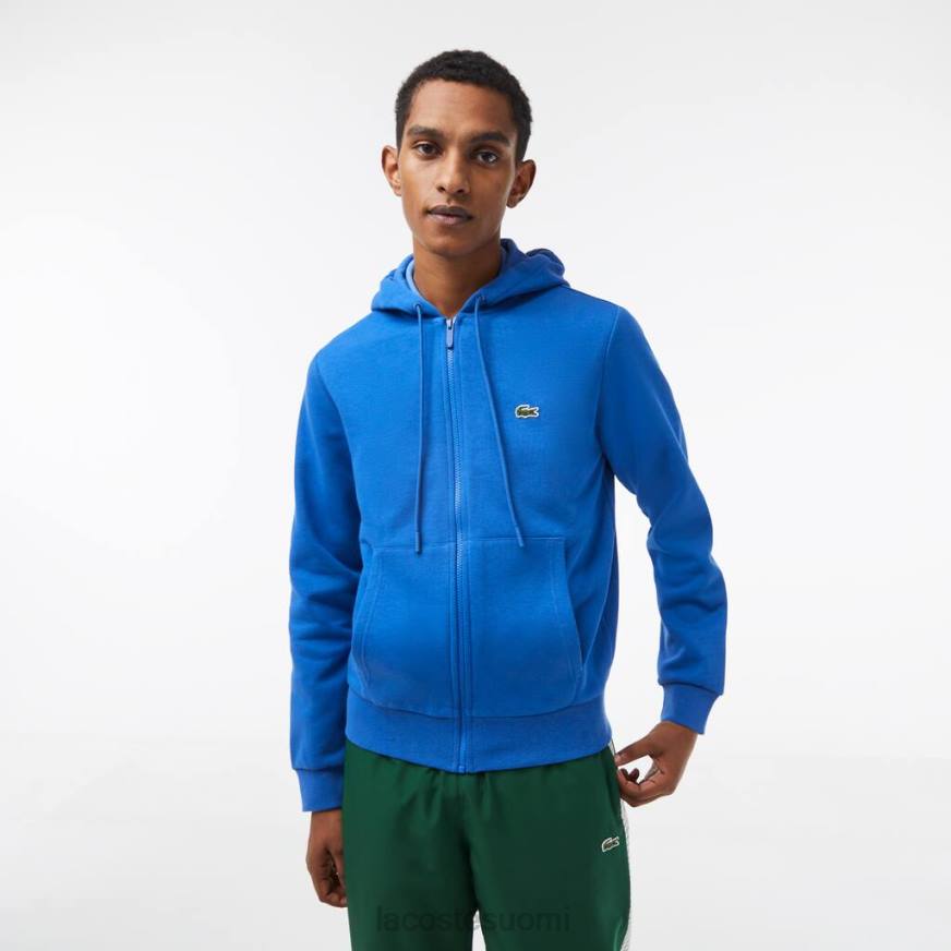 vaatetus Lacoste kenguru tasku fleece vetoketjullinen collegepaita sininen miehet VR26298