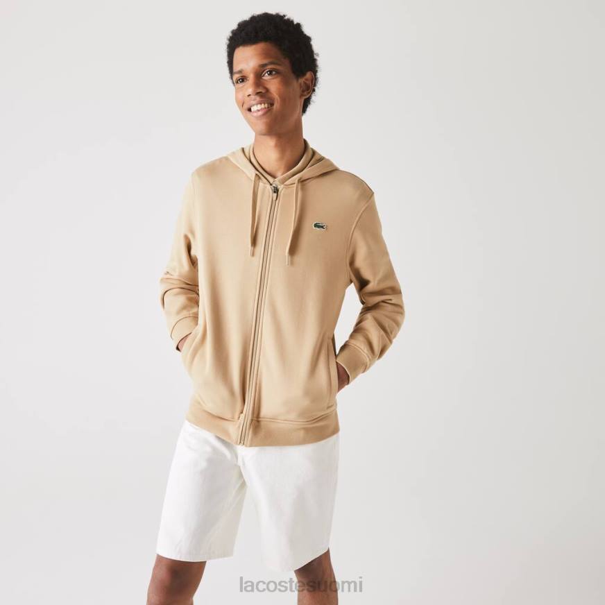 vaatetus Lacoste urheilullinen kevyt bi-materiaalihuppari beige miehet VR26981