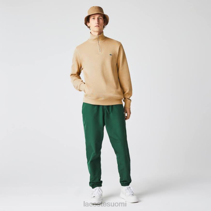 vaatetus Lacoste vetoketjullinen pystykaulus puuvillainen collegepaita beige miehet VR26957