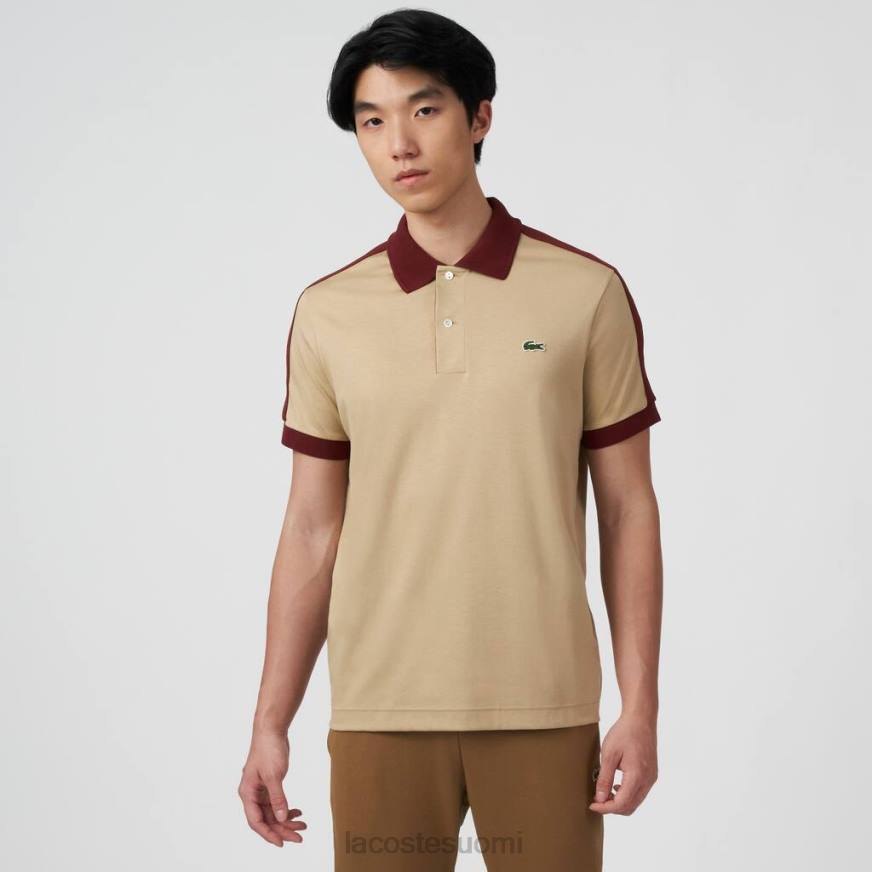 vaatetus Lacoste klassinen istuvuus kontrastikauluspoolo beige miehet VR26580