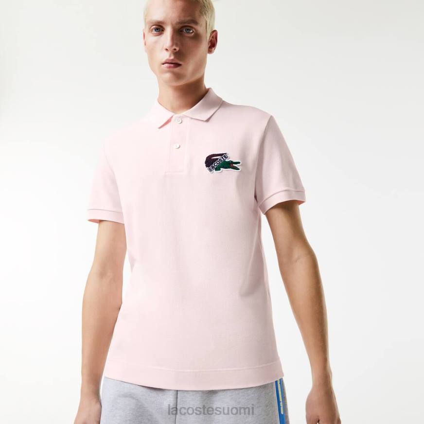 vaatetus Lacoste luomupuuvilla pique poolo vaalea pinkki miehet VR26576