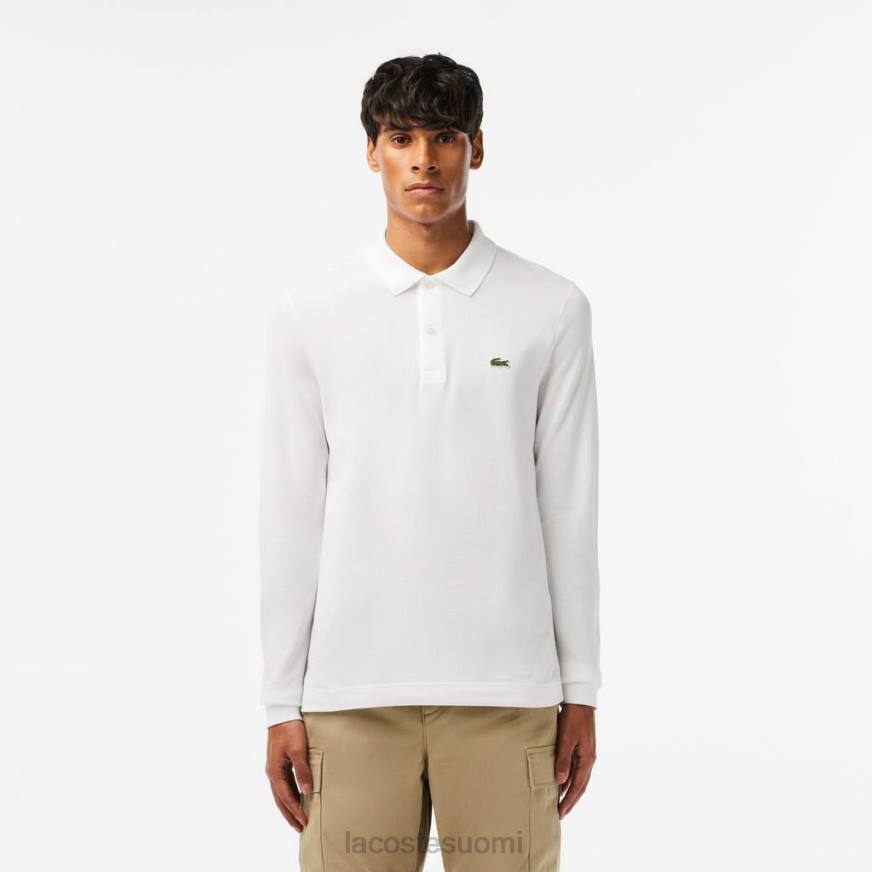 vaatetus Lacoste slim fit petit pique polo valkoinen miehet VR26686