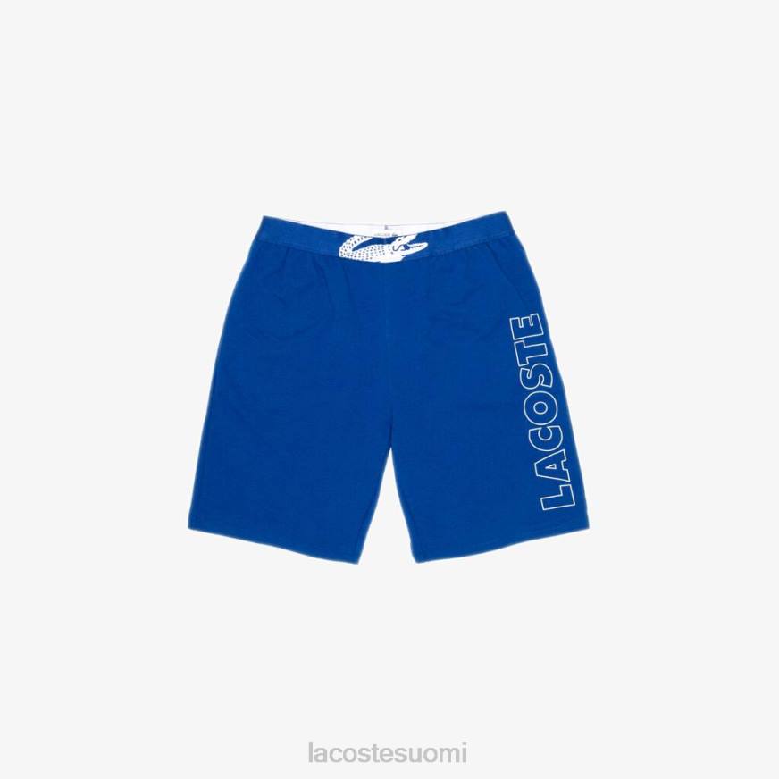 vaatetus Lacoste merkkiset puuvillafleece-shortsit sinivalkoinen miehet VR261512