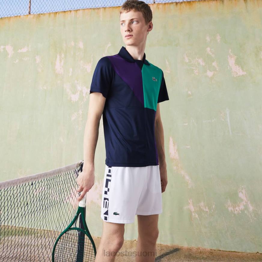 vaatetus Lacoste urheilullinen kontrastiprintti tennisshortsit valkoinen miehet VR261536