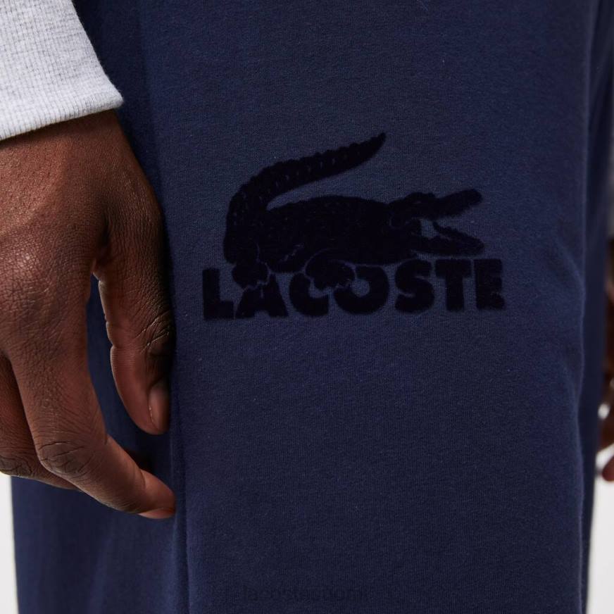 vaatetus Lacoste velouurikrokotiilipuuvillafleece-loungeshortsit laivastonsininen miehet VR261481