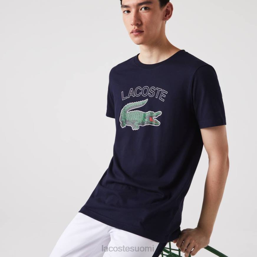 vaatetus Lacoste urheilullinen krokotiilikuvioinen jersey-t-paita laivastonsininen miehet VR26840