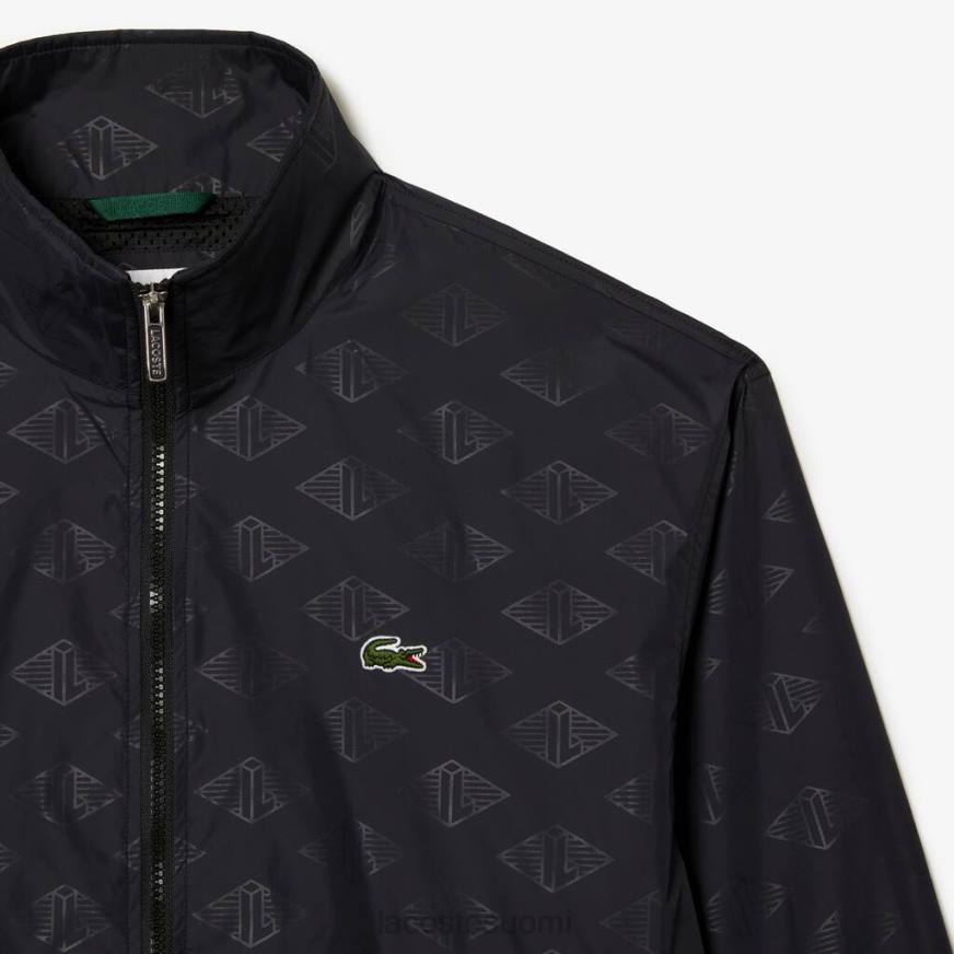 vaatetus Lacoste monogrammiprintti takki musta miehet VR26377