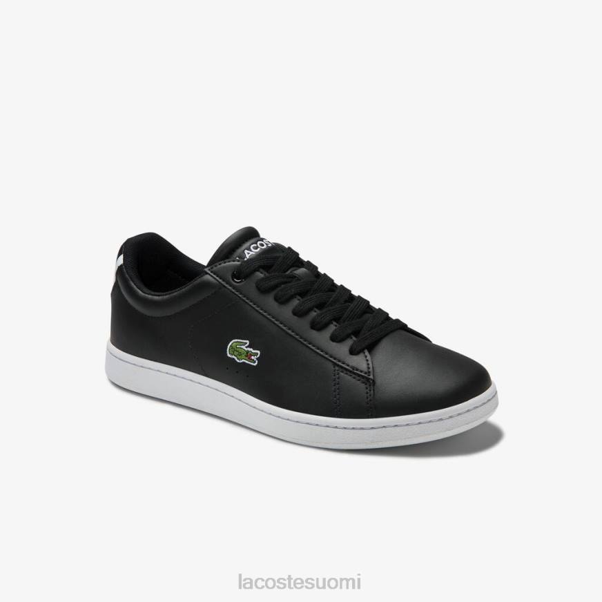 kenkiä Lacoste carnaby evo verkkovuoratut nahkalenkkarit musta naiset VR262717