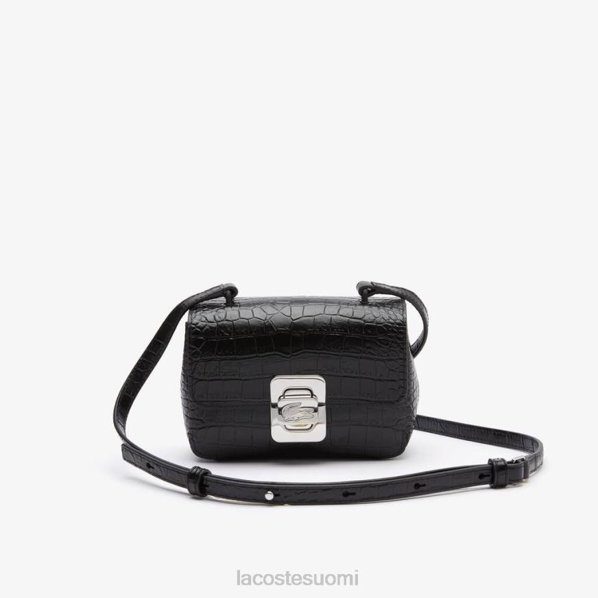 laukut ja nahkatavarat Lacoste nahkainen crossbody laukku musta naiset VR262888