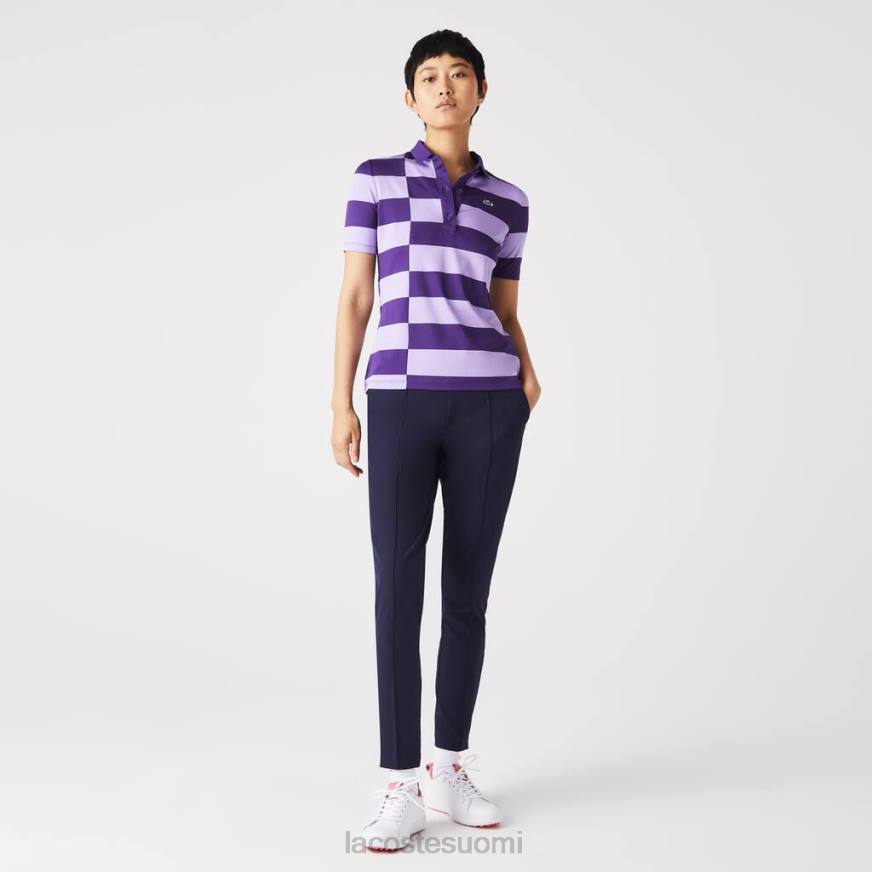 vaatetus Lacoste urheilullinen raidallinen jersey golfpusero violetti naiset VR262490