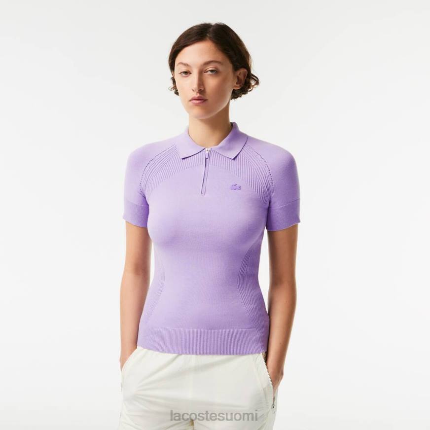 vaatetus Lacoste vetoketjullinen kaula-aukkoinen neulepusero violetti naiset VR262637