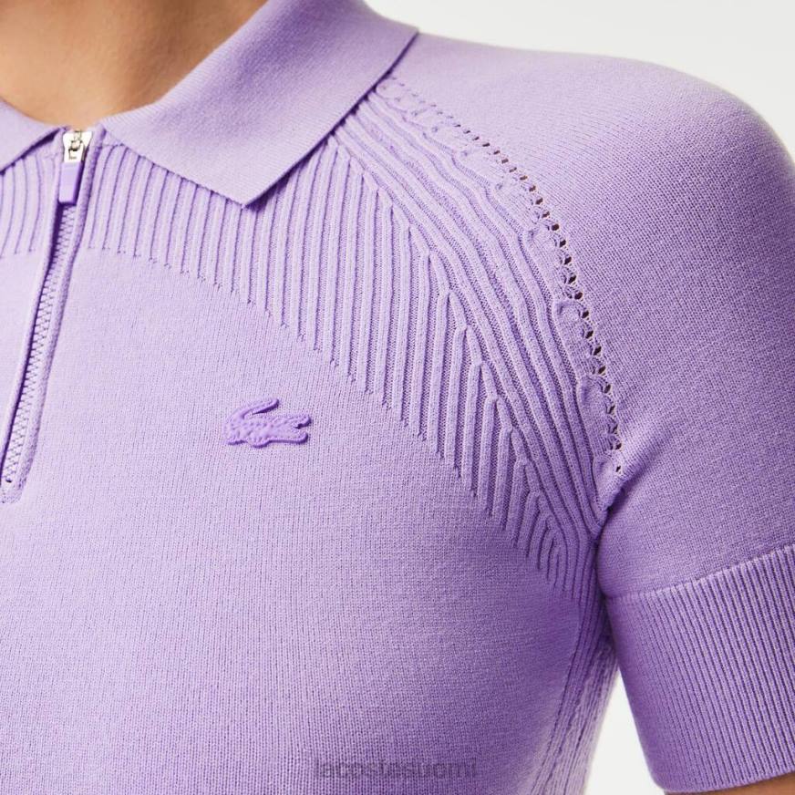 vaatetus Lacoste vetoketjullinen kaula-aukkoinen neulepusero violetti naiset VR262637