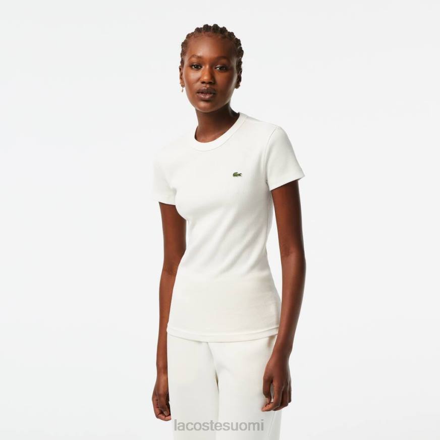 vaatetus Lacoste slim fit luomupuuvillainen t-paita valkoinen naiset VR262384