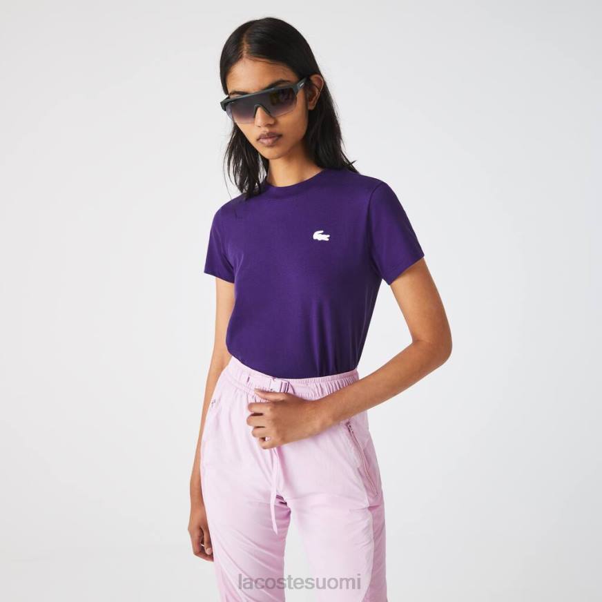 vaatetus Lacoste urheilullinen luomupuuvillasta valmistettu t-paita violetti naiset VR262545