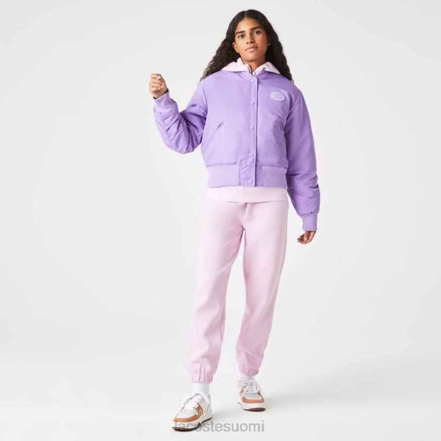 vaatetus Lacoste tikattu nylon bomber-takki violetti naiset VR262624