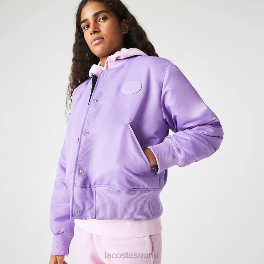 vaatetus Lacoste tikattu nylon bomber-takki violetti naiset VR262624